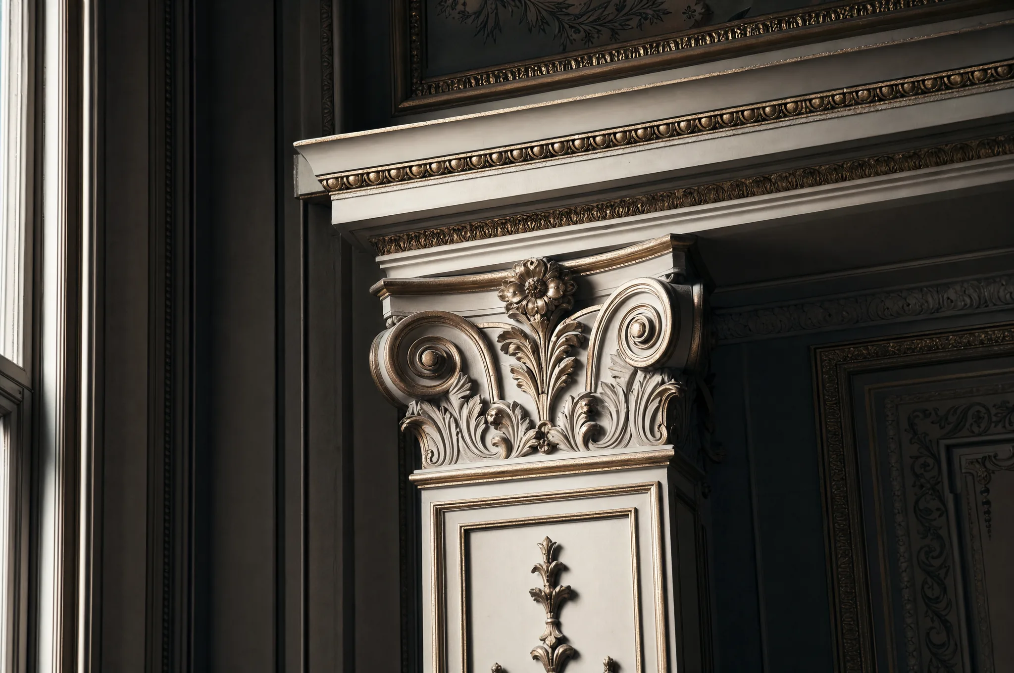 Salle Empire de l'Hôtel de Paris à Monte-Carlo, dorures et chandeliers